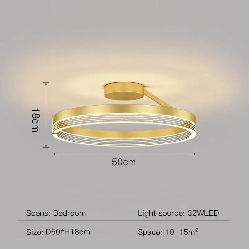 Modern black gold round chandelier living room ceiling light
