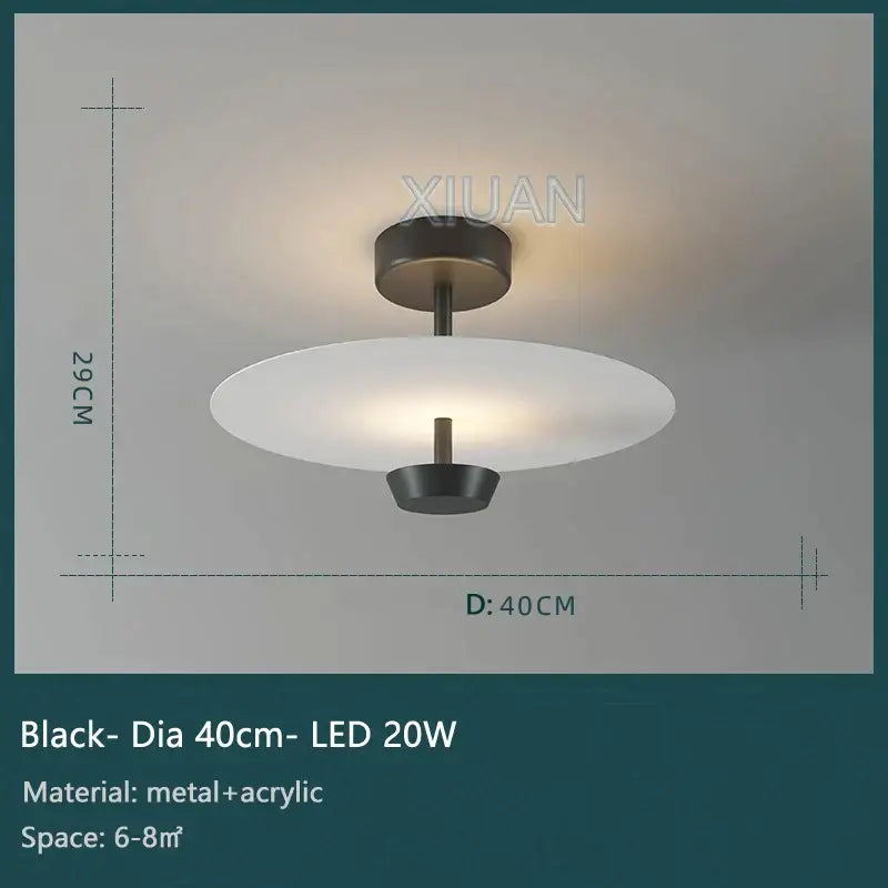 Modern black & gold round chandelier living room dimming light