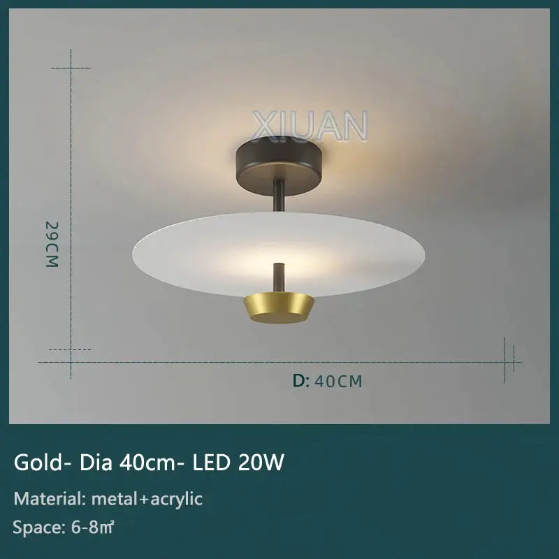 Modern black & gold round chandelier living room dimming light