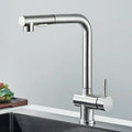 Modern matte black gourmet kitchen faucet with dual sprayer nozzle