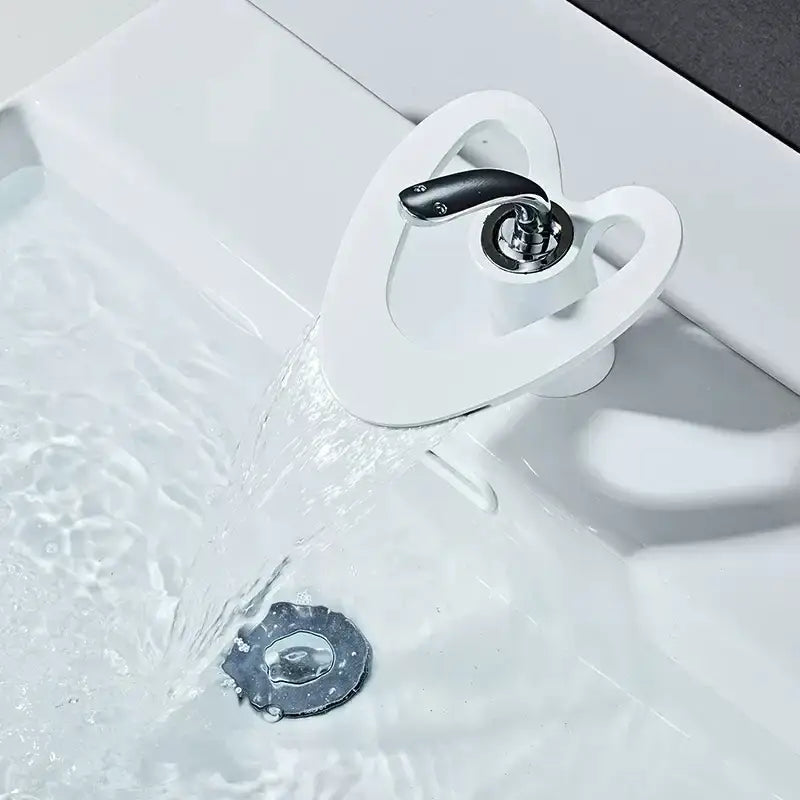 Modern matte black waterfall basin faucet bathroom hot cold mixer tap