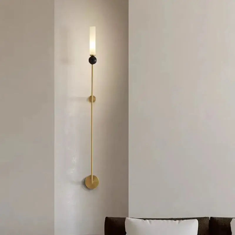 Modern gold and black wall lamp with acrylic lampshade bedroom sconce
