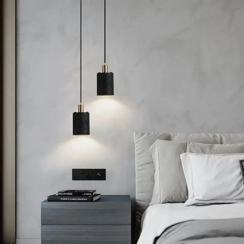 Decorbites black hole stone chandelier bedroom black and gold lamp
