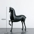 Modern minimalist black & bronze horse sculpture living room decor