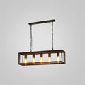 Industrial black rectangular island pendant kitchen light with edison bulbs