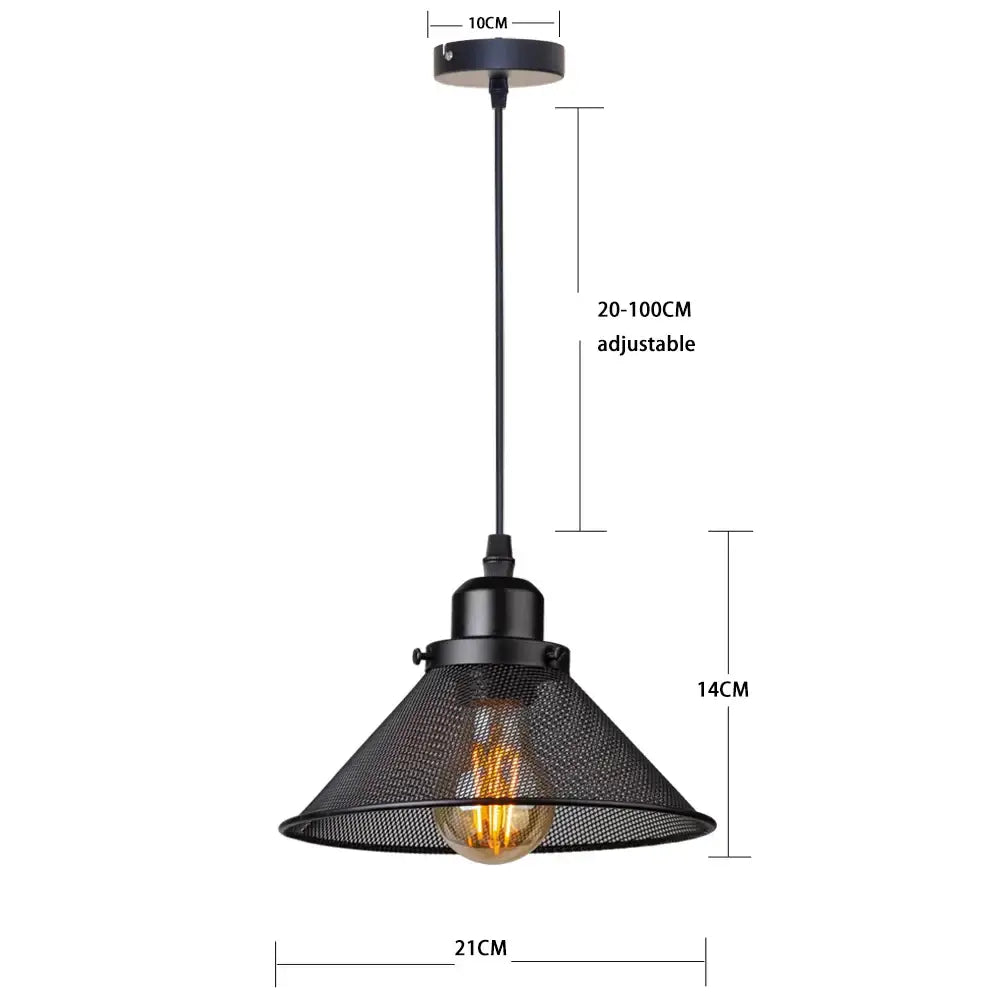 Farmhouse black iron cage pendant light for kitchen island
