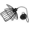 Tiered black iron cage pendant light for kitchen edison bulb design