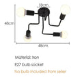 Industrial black iron kitchen ceiling lamp with 4 lights