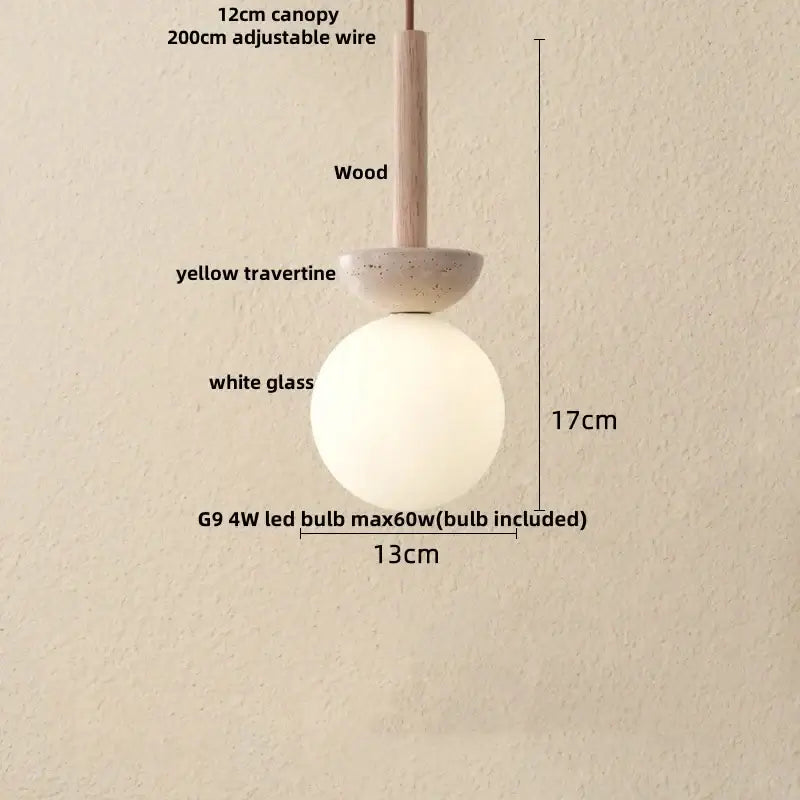 Wabi sabi beige & black iron led pendant hallway decor light