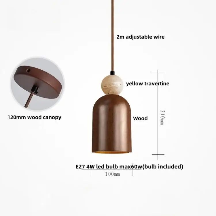 Wabi sabi beige & black iron led pendant hallway decor light