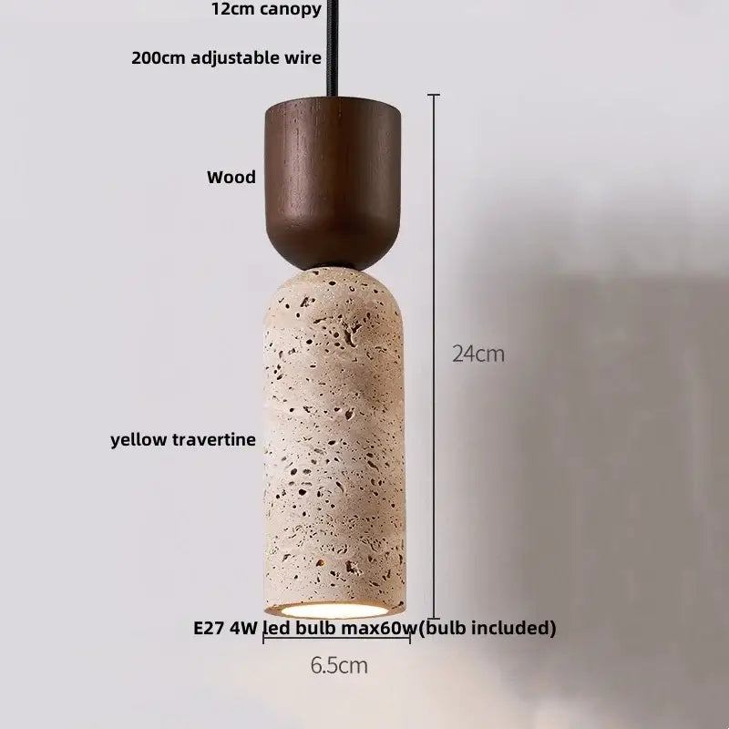 Wabi sabi beige & black iron led pendant hallway decor light