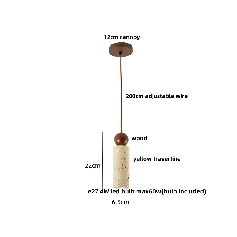 Wabi sabi beige & black iron led pendant hallway decor light