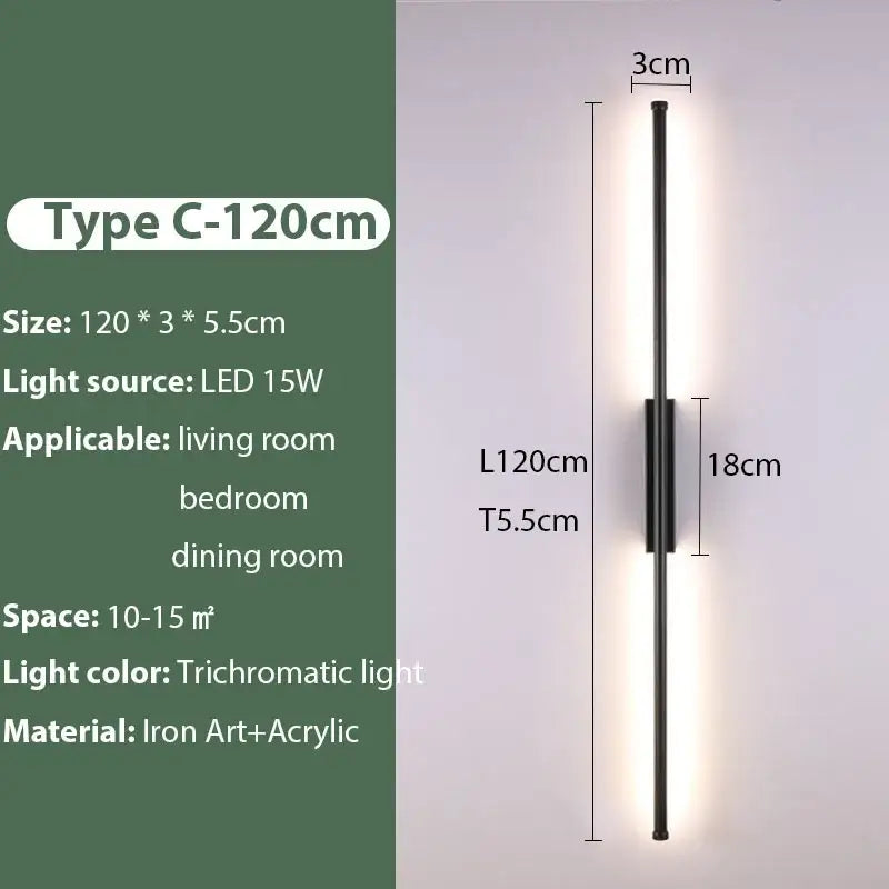 Modern decorbites black iron led wall lamp living room sconce