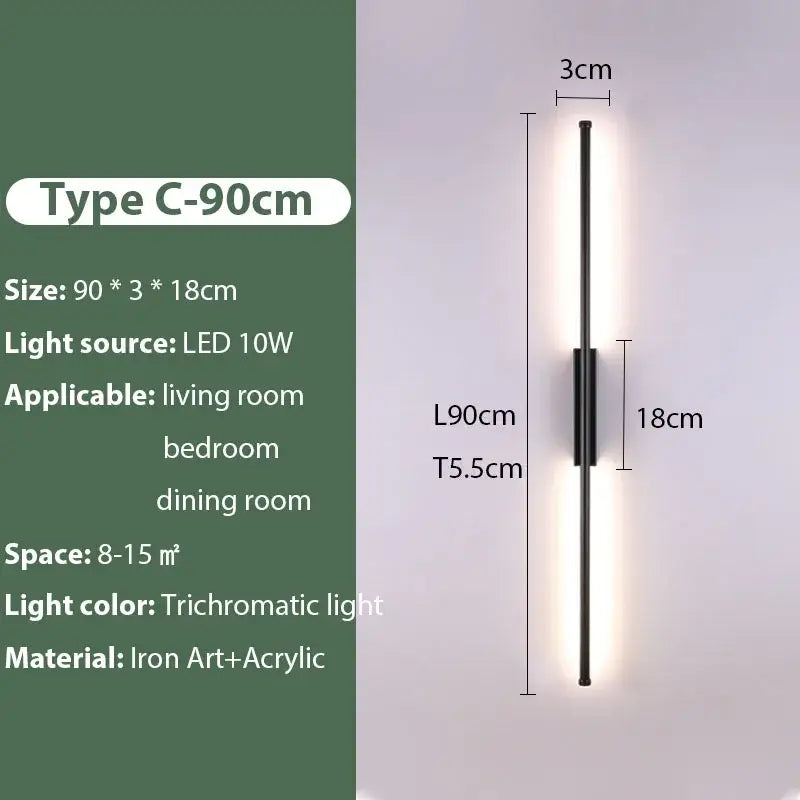 Modern decorbites black iron led wall lamp living room sconce
