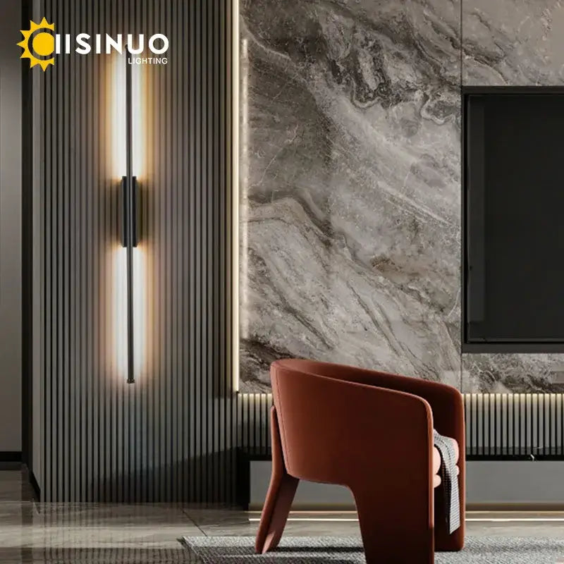 Modern decorbites black iron led wall lamp living room sconce