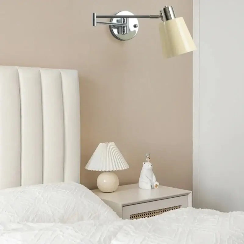 Modern black iron led wall sconce bedroom light with pull chain