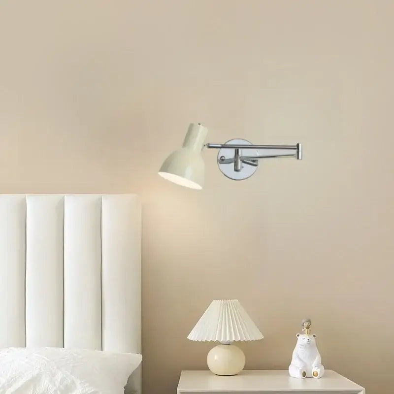 Modern black iron led wall sconce bedroom light with pull chain