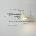 Modern black iron led wall sconce bedroom light with pull chain
