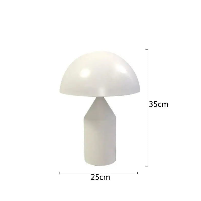 Matte black & white iron mushroom table lamp for bedroom and living room