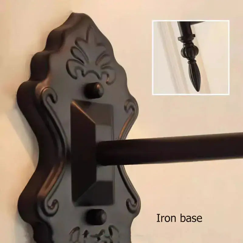Retro dark bronze iron wall lamp bedroom fabric sconce
