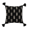 Woven black ivory mustard tassel cushion cover living room set of 6