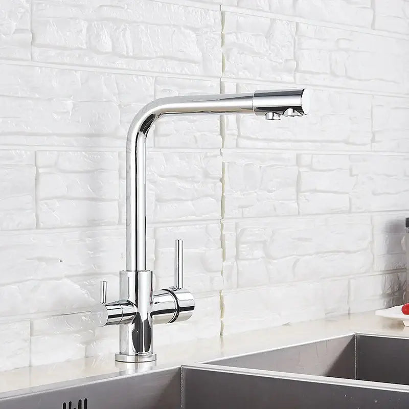 Modern matte black kitchen faucet with purification feature