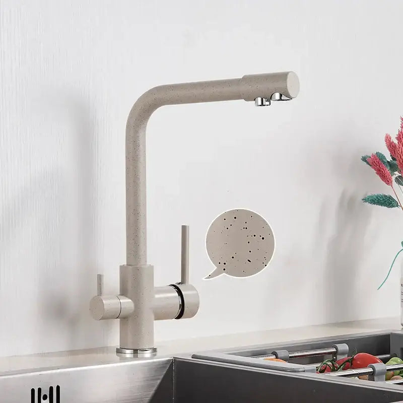 Modern matte black kitchen faucet with purification feature