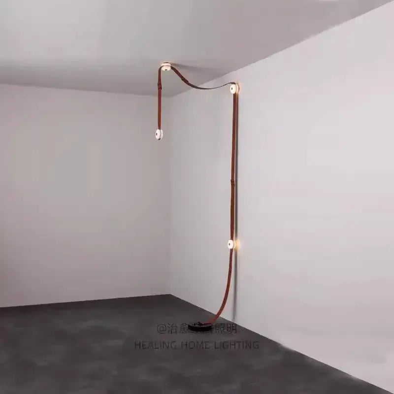 Black leather marble adjustable led chandelier dining room light