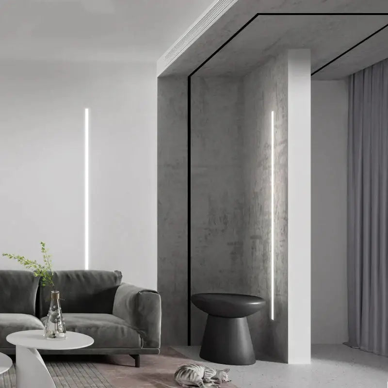 Geometric black & silver led aluminum threshold strip living room