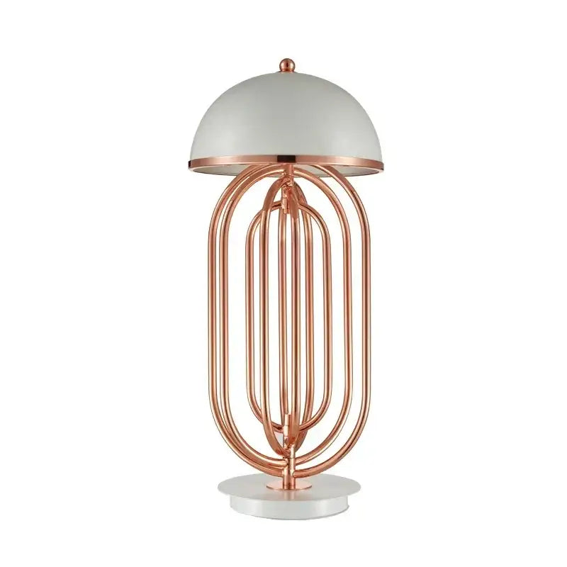Modern black and copper led bedside table lamp for bedroom