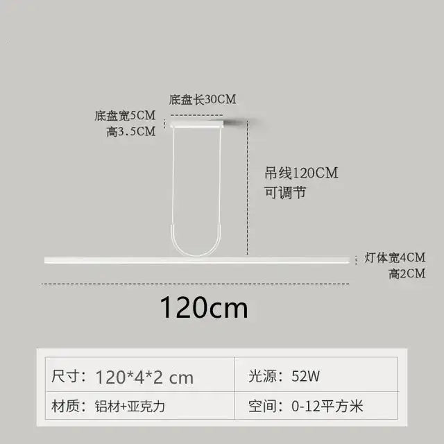 Minimalist black led ceiling pendant light for dining room kitchen