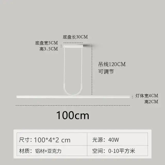 Minimalist black led ceiling pendant light for dining room kitchen