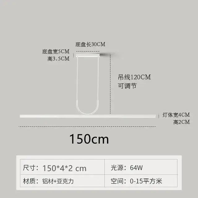 Minimalist black led ceiling pendant light for dining room kitchen