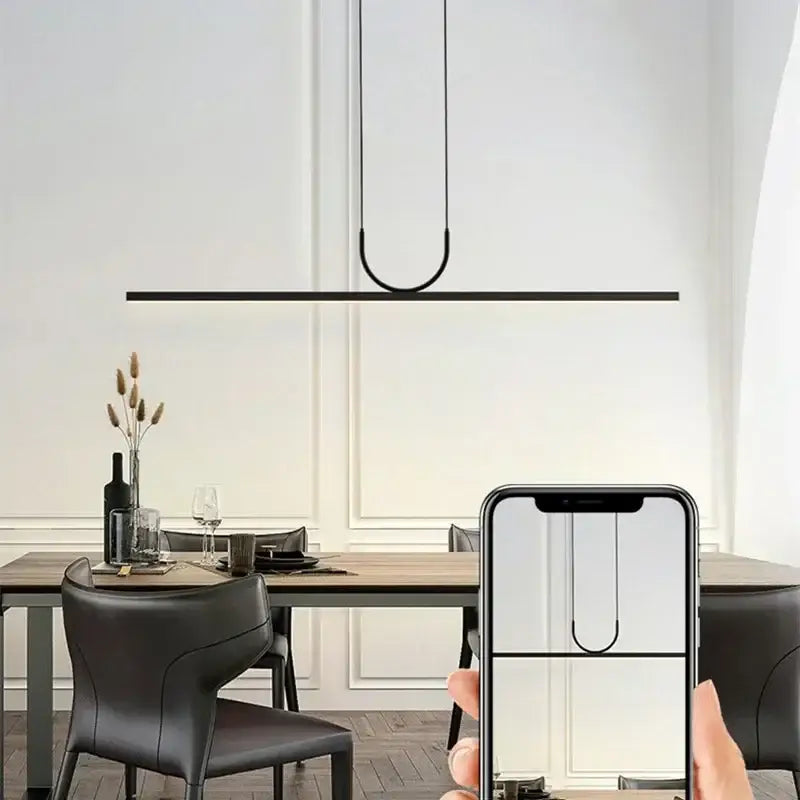 Minimalist black led ceiling pendant light for dining room kitchen