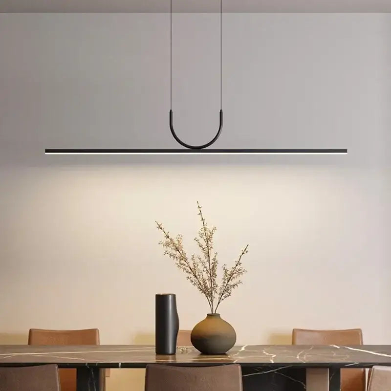 Minimalist black led ceiling pendant light for dining room kitchen