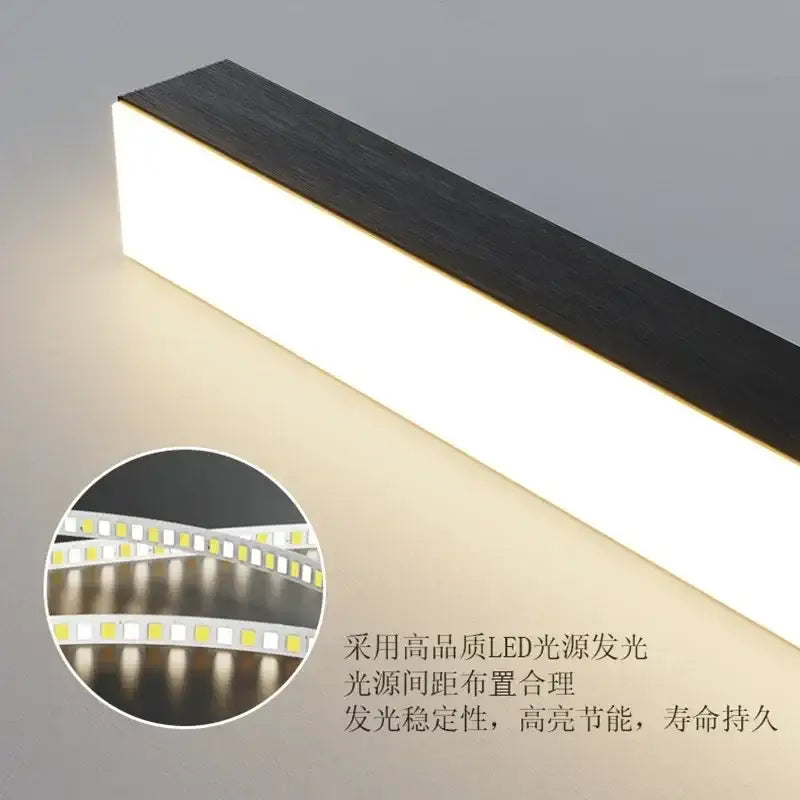 Minimalist black led ceiling pendant light for dining room kitchen