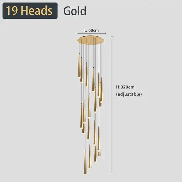 Modern black led ceiling chandelier living room pendant light
