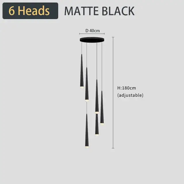 Modern black led ceiling chandelier living room pendant light