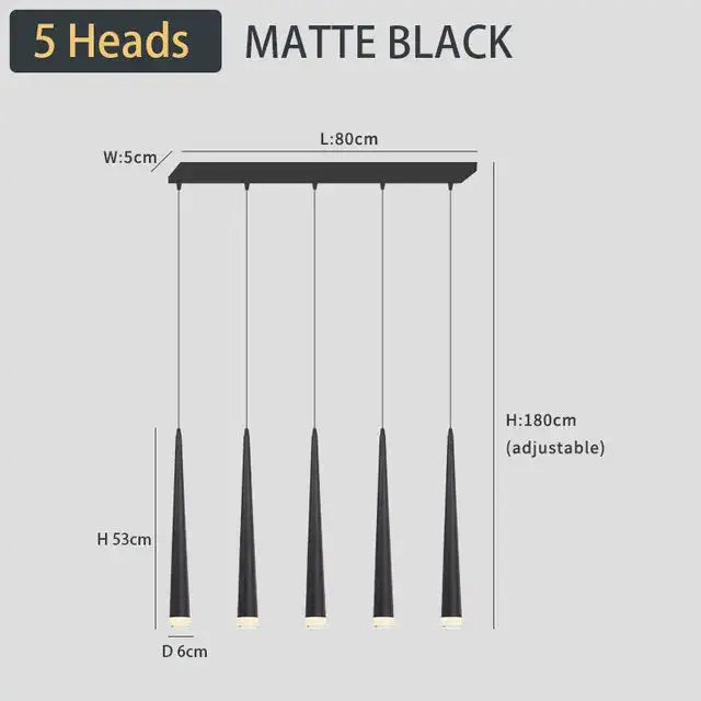 Modern black led ceiling chandelier living room pendant light