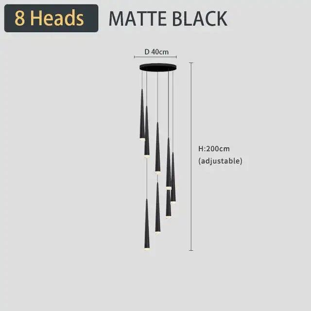 Modern black led ceiling chandelier living room pendant light