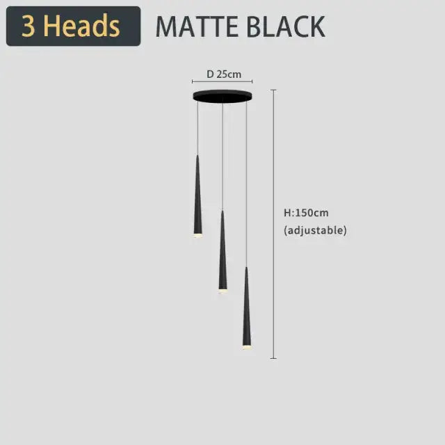 Modern black led ceiling chandelier living room pendant light