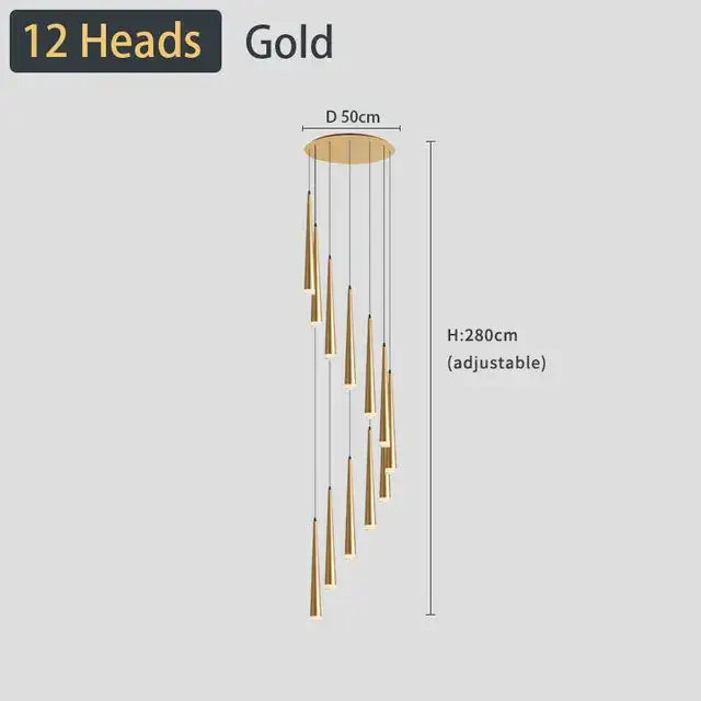 Modern black led ceiling chandelier living room pendant light