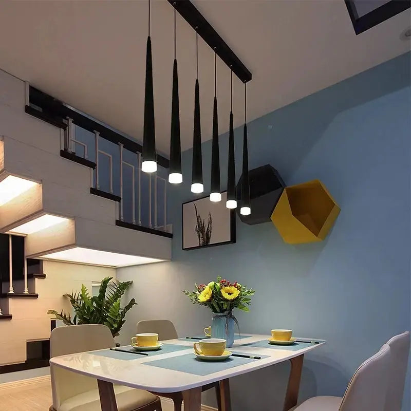 Modern black led ceiling chandelier living room pendant light
