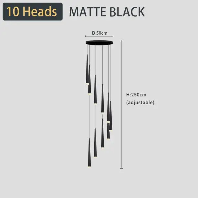 Modern black led ceiling chandelier living room pendant light