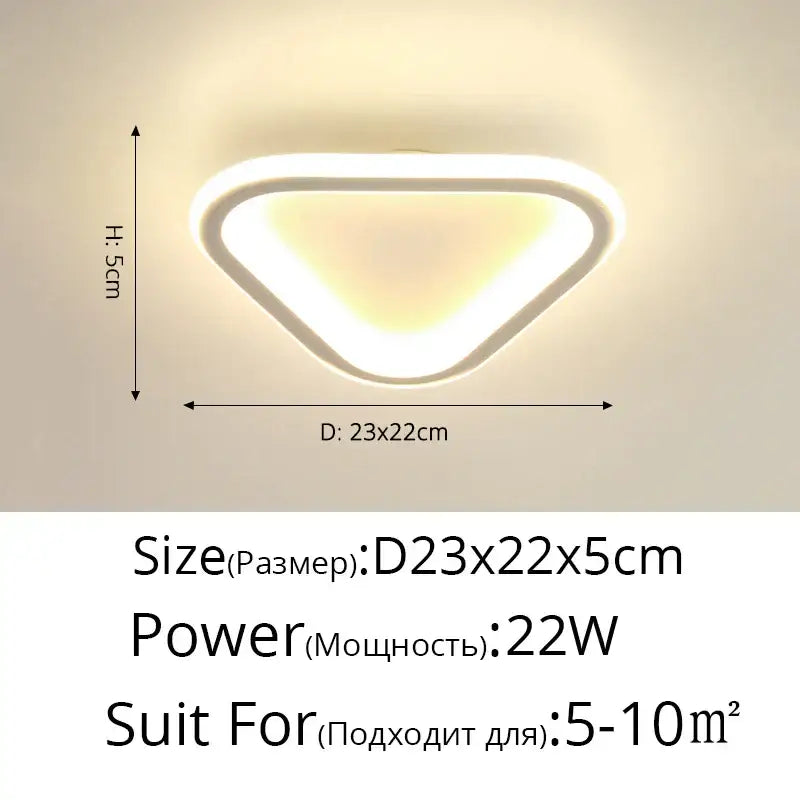 Modern circular black & white led ceiling light for entryway