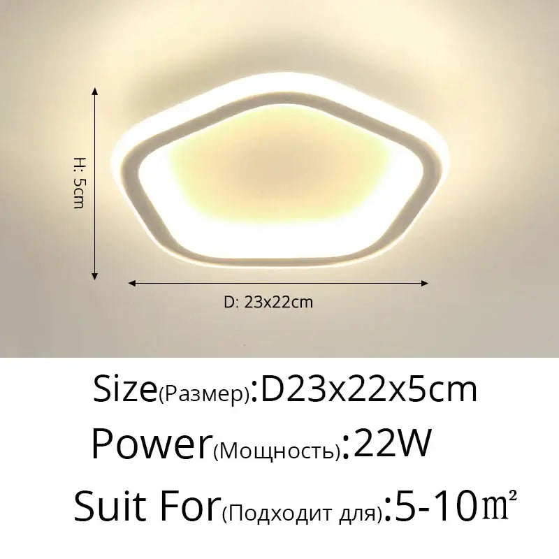 Modern circular black & white led ceiling light for entryway
