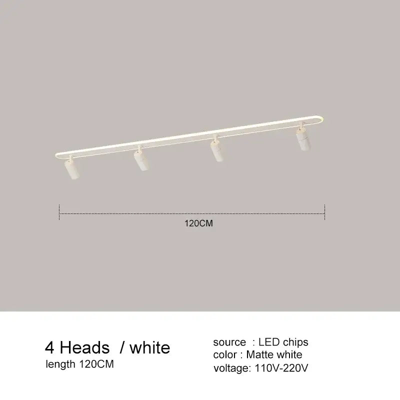 Modern black led ceiling spotlights living room metal track light
