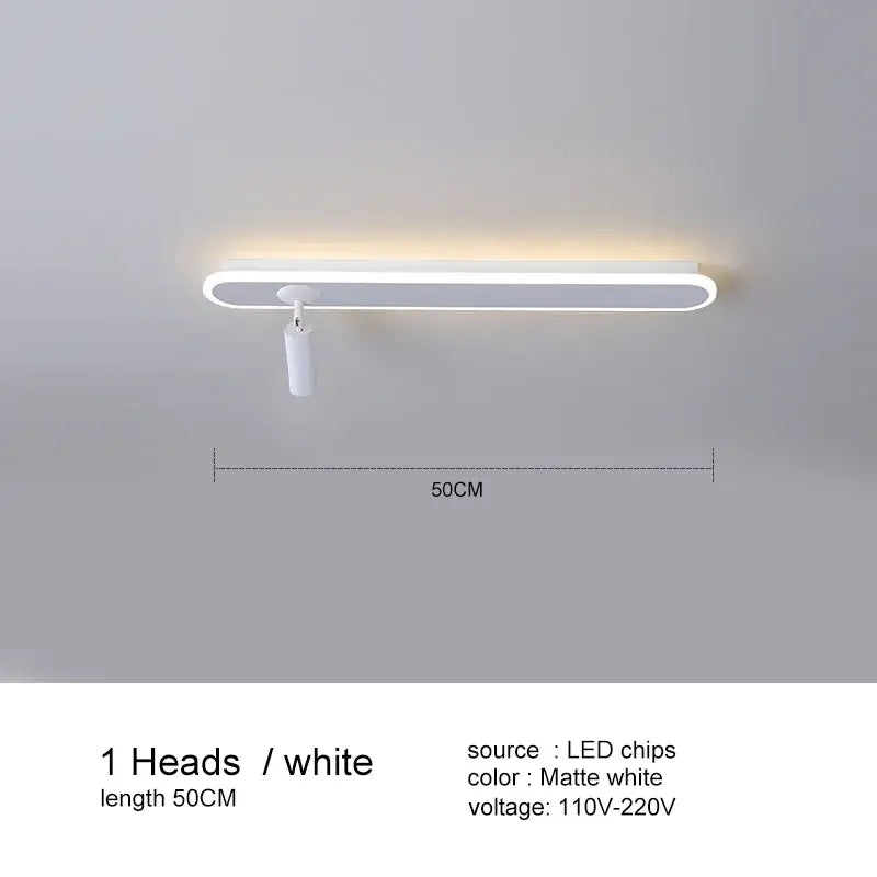 Modern black led ceiling spotlights living room metal track light