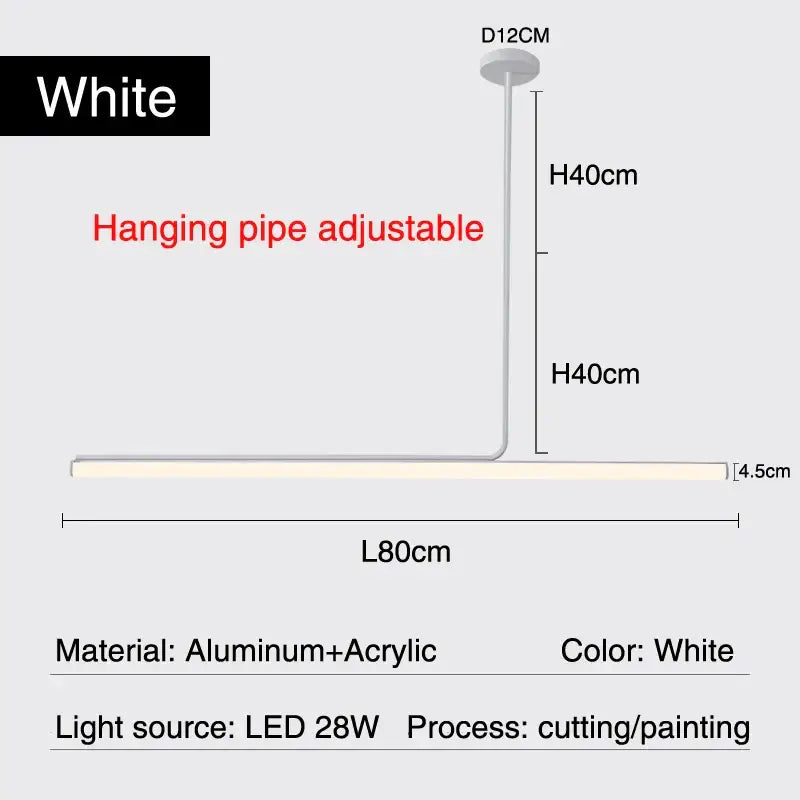 Decorbites black led chandelier modern dining room pendant light