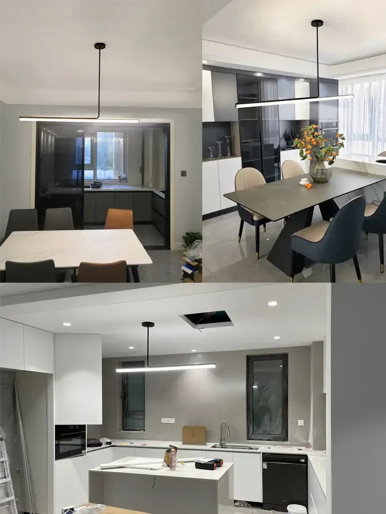 Decorbites black led chandelier modern dining room pendant light